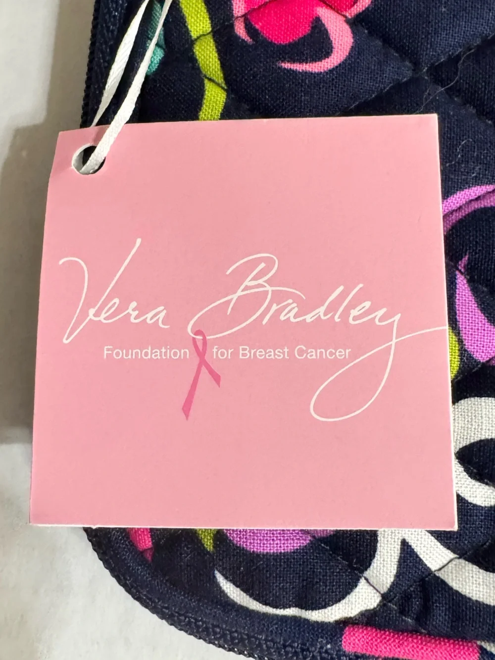 Vera Bradley Ribbons Tablet Sleeve E Reader Quilted Breast Cancer Retired New